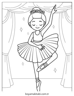 Dans boyama sayfası – çocuklar için, çizgi film temalı