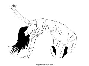 Dans boyama sayfası – eğitici aktivite, yaratıcılık