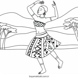 Dans boyama sayfası – boyama çalışması, yaratıcılığı geliştirir