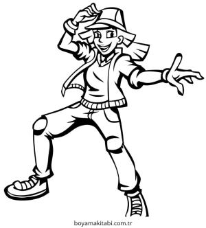 Dans boyama sayfası – PDF indir, sevimli karakter