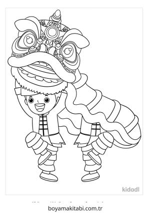 Dans boyama sayfası – renkli çizimler, okul öncesi