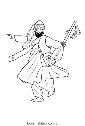 Dans boyama sayfası – ücretsiz yazdır, boyama etkinliği