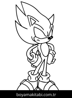Dark Sonic boyama sayfası – sanatsal çalışma, çocuklar için
