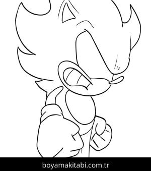 Dark Sonic boyama sayfası – basit çizim, kolay boyama