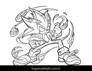 Dark Sonic boyama sayfası – çizgi film temalı, basit çizim
