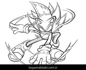 Dark Sonic boyama sayfası – renkli çizimler, okul öncesi
