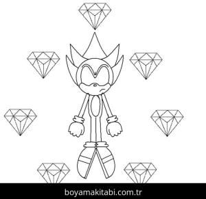 Dark Sonic boyama sayfası – kolay boyama, eğitici aktivite