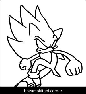 Dark Sonic boyama sayfası – çocuklar için, çizgi film temalı