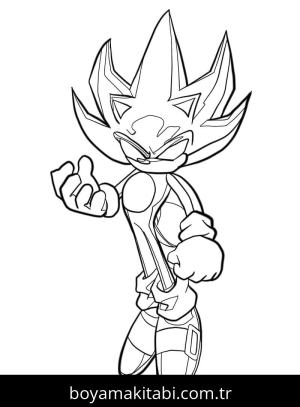 Dark Sonic boyama sayfası – eğitici aktivite, yaratıcılık