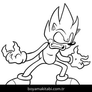 Dark Sonic boyama sayfası – renkli çizimler, okul öncesi