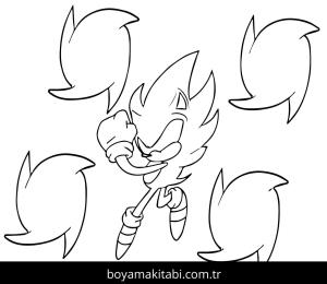 Dark Sonic boyama sayfası – el becerilerini geliştirir, boyama çalışması
