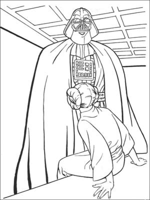 Darth Vader boyama sayfası,  coloring page, Darth Vader ve Leia, 