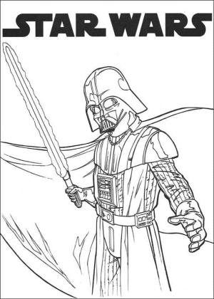 Darth Vader boyama sayfası,  coloring page, Darth Vader ve Işın Kılıcı Ücretsiz, 