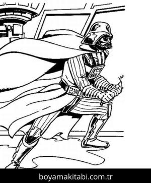 Darth Vader boyama sayfası – çizgi film temalı, basit çizim