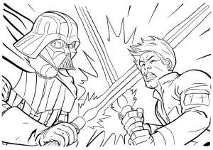 Darth Vader boyama sayfası,  coloring page, Darth Vader, Luke Skywalker’a karşı, 