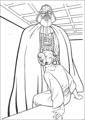 Darth Vader boyama sayfası,  coloring page, Leia ve Darth Vader, 