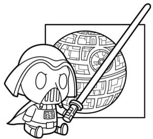 Darth Vader boyama sayfası,  coloring page, Chibi Darth Vader Ücretsiz, 