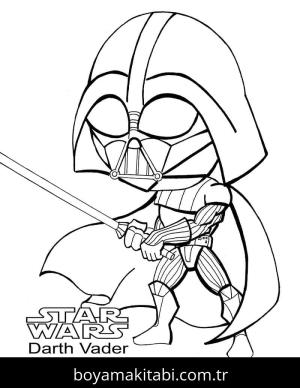 Darth Vader boyama sayfası – okul öncesi, evde etkinlik