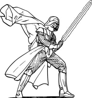 Darth Vader boyama sayfası,  coloring page, Darth Vader ve Işın Kılıcı, 