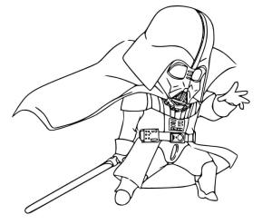 Darth Vader boyama sayfası,  coloring page, Sevimli Küçük Darth Vader, 