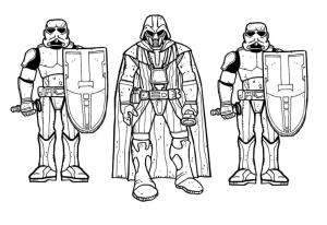 Darth Vader boyama sayfası,  coloring page, Darth Vader ve Stormtrooper’lar, 