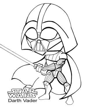 Darth Vader boyama sayfası,  coloring page, Sevimli Darth Vader, 