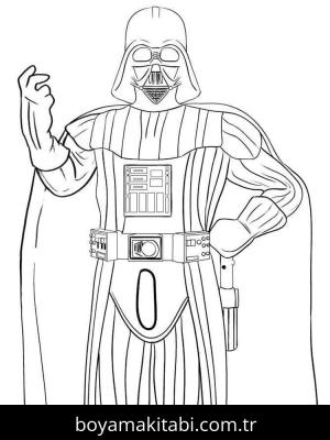 Darth Vader boyama sayfası – eğlenceli etkinlik, el becerilerini geliştirir