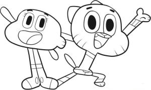 Darwin boyama sayfası,  coloring page, Darwin ve Gumball, 