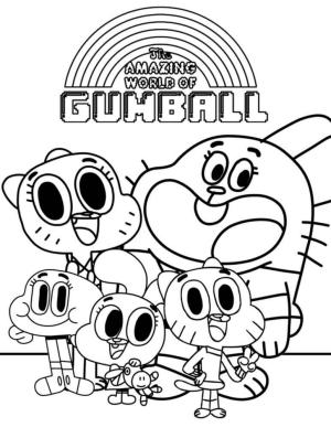 Darwin boyama sayfası,  coloring page, Gumball Çiziminin İnanılmaz Dünyası, 