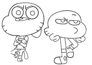 Darwin boyama sayfası,  coloring page, Darwin ve Gumball 1, 