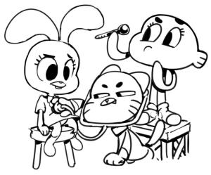 Darwin boyama sayfası,  coloring page, Gumball ve Darwin Oyun Doktoru, 