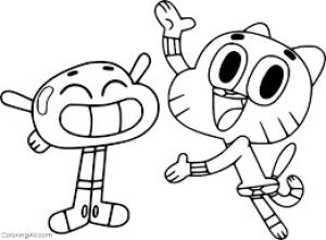 Darwin boyama sayfası,  coloring page, Darwin ve Gumball Komik, 