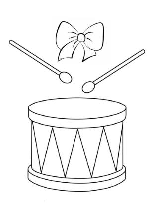 Davul boyama sayfası,  coloring page, Noel Davul, 