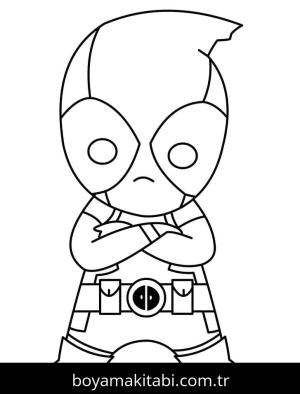Deadpool boyama sayfası – keyifli zaman, renkli çizimler