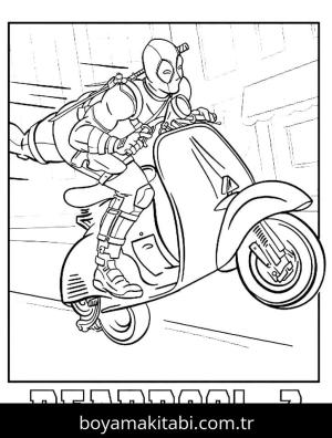 Deadpool boyama sayfası – keyifli zaman, renkli çizimler