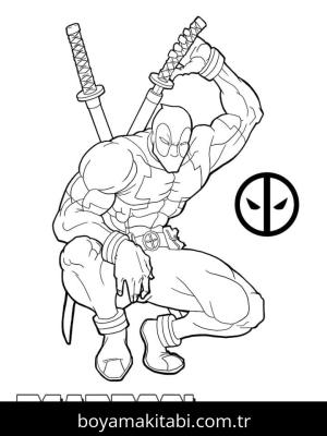 Deadpool boyama sayfası – evde etkinlik, ücretsiz yazdır