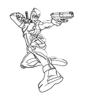 Deadpool boyama sayfası, coloring page, Deadpool ve Silahlarını Çiz,