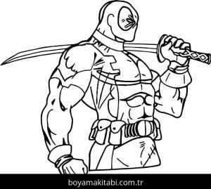 Deadpool boyama sayfası – eğlenceli etkinlik, el becerilerini geliştirir