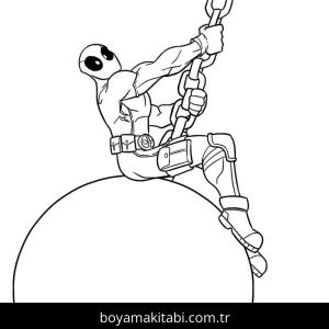 Deadpool boyama sayfası – eğlenceli etkinlik, el becerilerini geliştirir