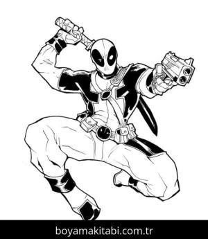 Deadpool boyama sayfası – çocuklar için, çizgi film temalı