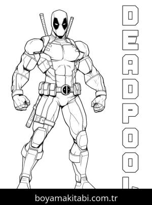 Deadpool boyama sayfası – boyama çalışması, yaratıcılığı geliştirir