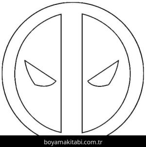 Deadpool boyama sayfası – basit çizim, kolay boyama