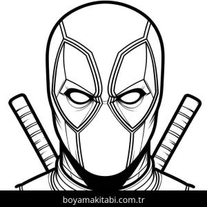 Deadpool boyama sayfası – eğitici aktivite, yaratıcılık