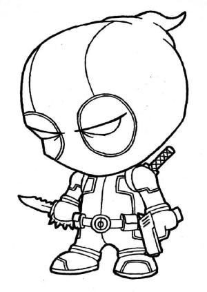 Deadpool boyama sayfası,  coloring page, Chibi Consorcio Inactivo, 