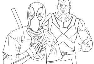 Deadpool boyama sayfası, coloring page, Deadpool ve Colossus’u çiz,