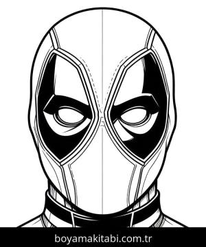 Deadpool boyama sayfası – yaratıcılığı geliştirir, keyifli zaman