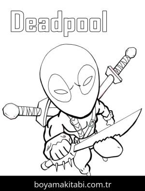 Deadpool boyama sayfası – yaratıcılığı geliştirir, keyifli zaman