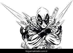 Deadpool boyama sayfası – çocuklar için, çizgi film temalı