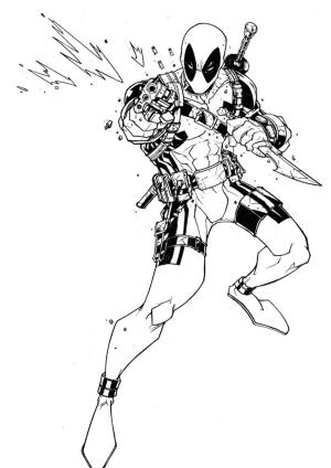 Deadpool boyama sayfası, coloring page, Deadpool – Sayfa 6,
