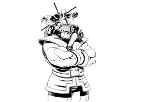 Deadpool boyama sayfası, coloring page, Deadpool ve Thanos’u çiz,